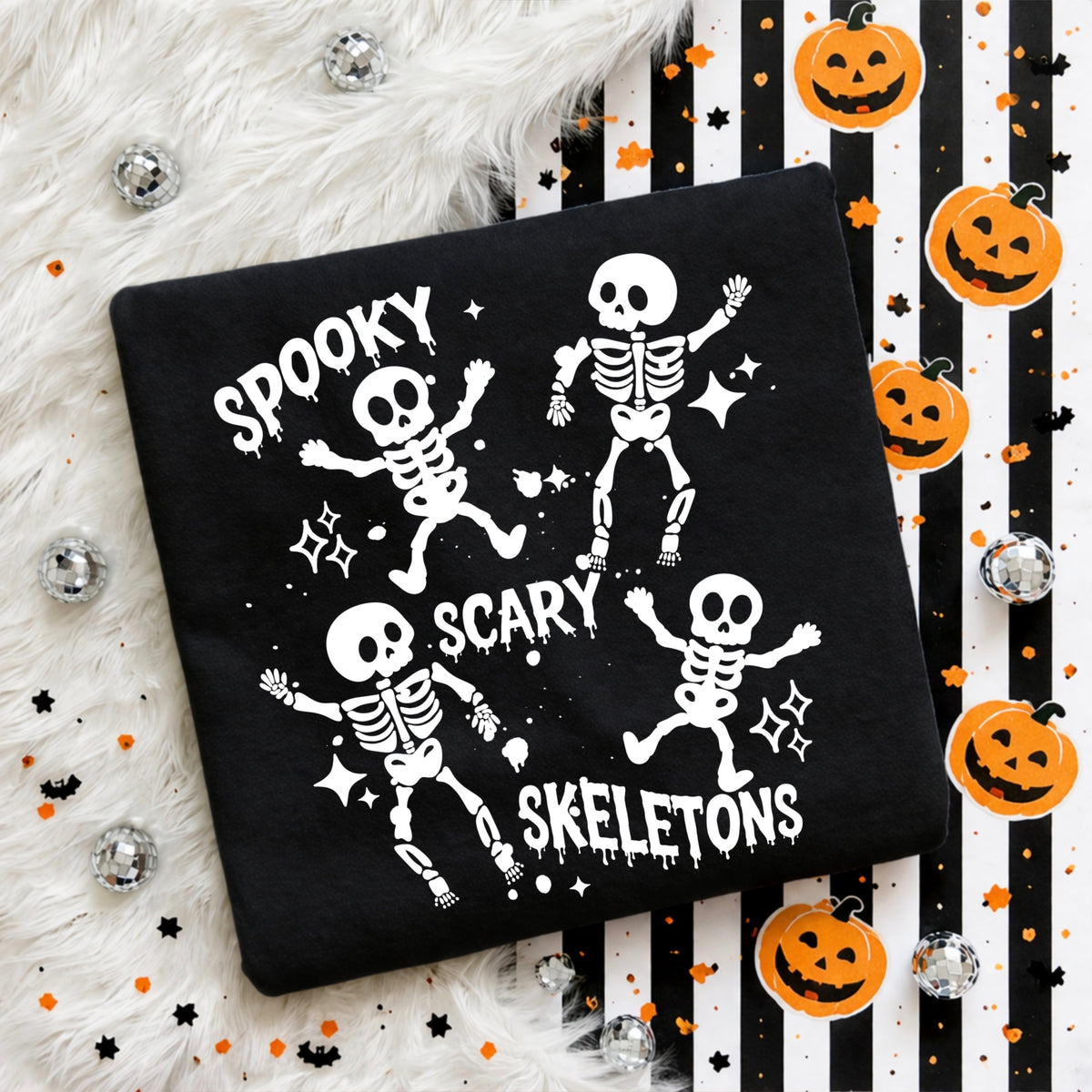 Spooky Scary Skeletons Single Color PNG