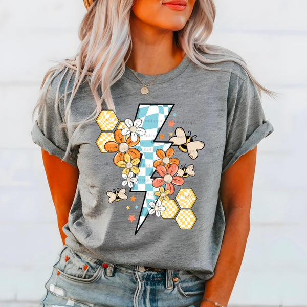 Floral Lightning Bolt PNG