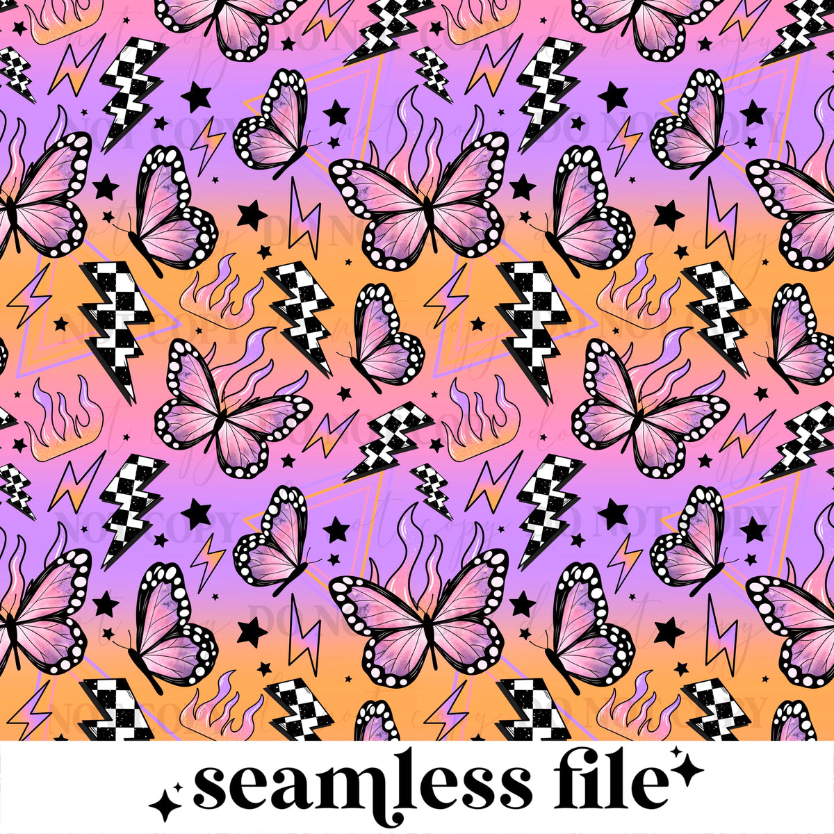 Checker Butterfly Seamless