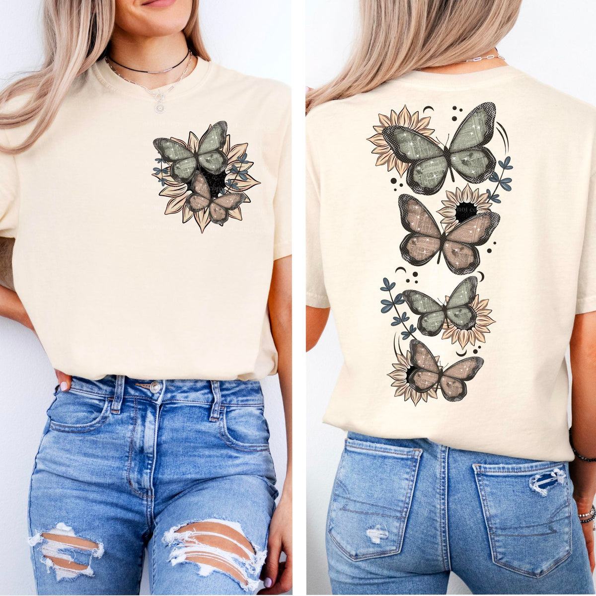 Sunflower Butterfly Pocket/Spine/Sleeve PNG