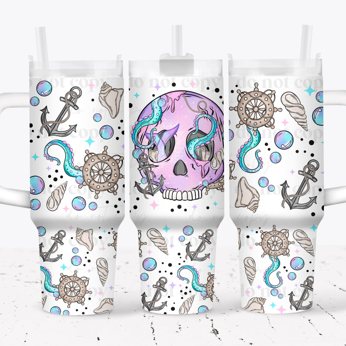 Mermaid Skellie 40oz Tumbler Wrap