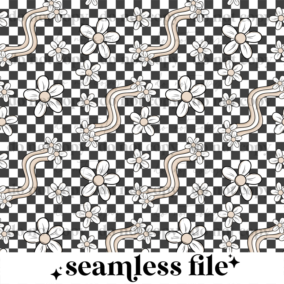 Checker Floral Seamless