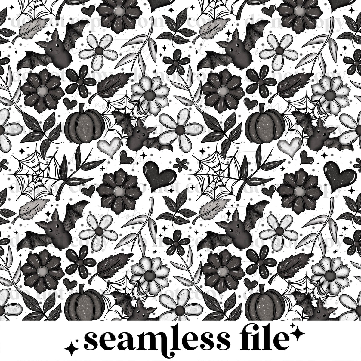 Floral Bats Seamless