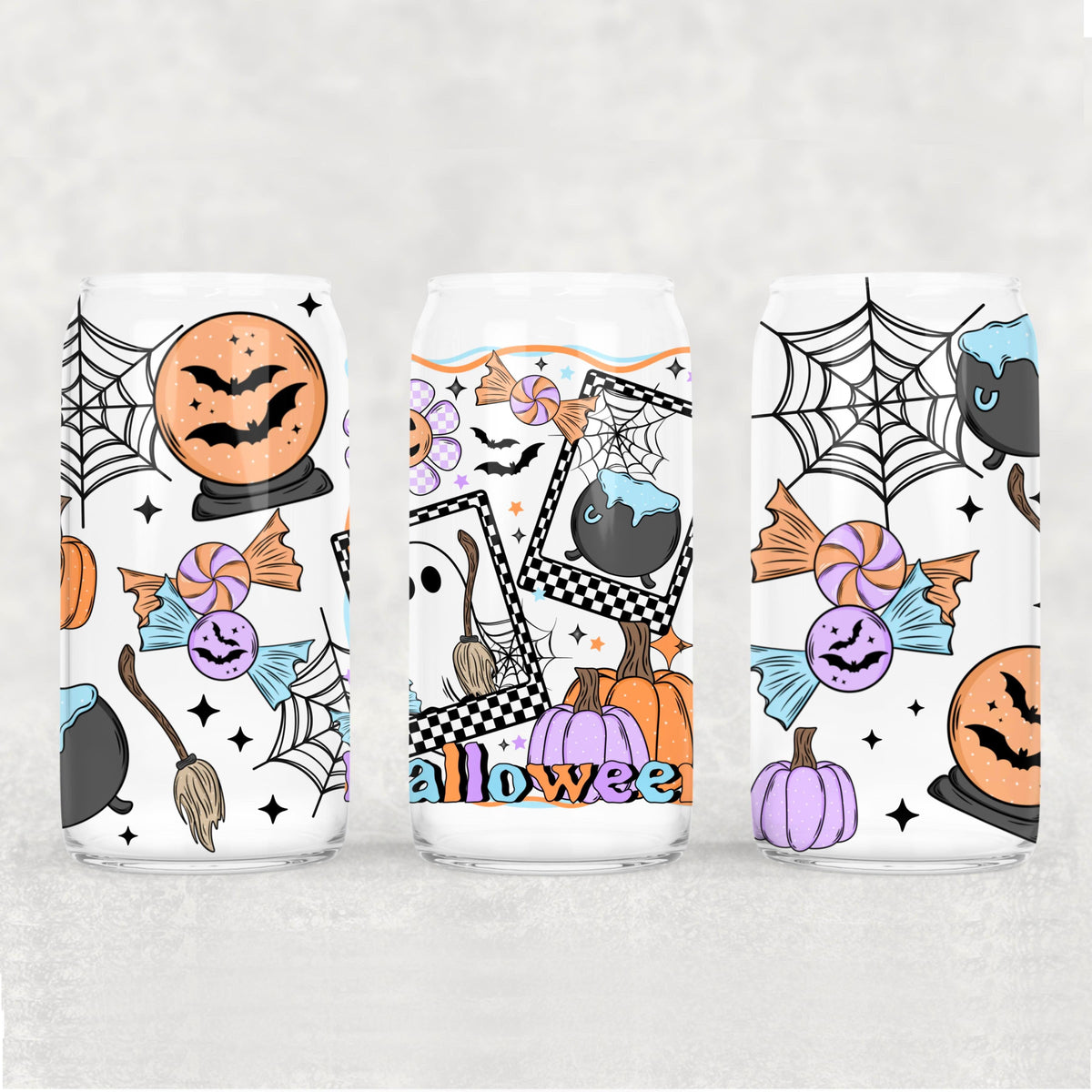 Pastel Halloween 16oz Glass Wrap