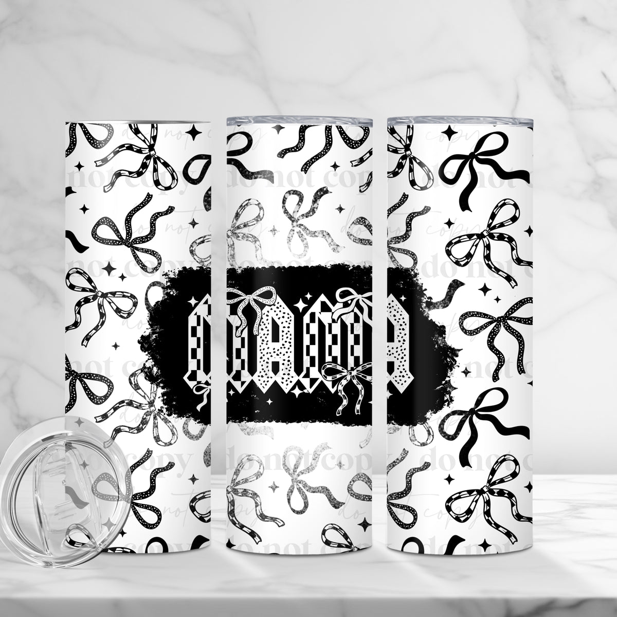 Mama Checker and bows Tumbler Wrap