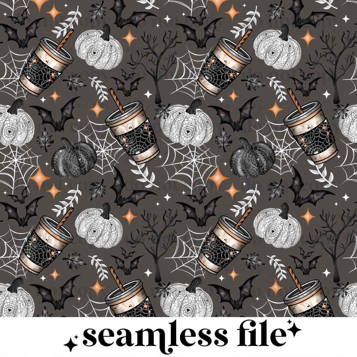 Caffeine & Halloween Seamless