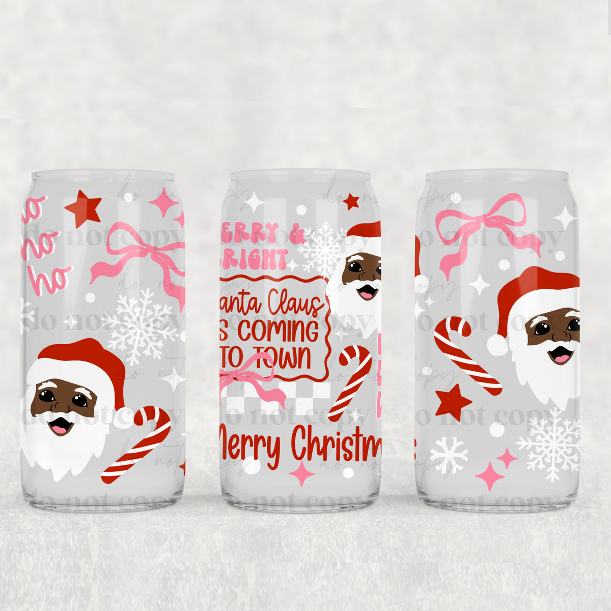 Santa Claus 16oz Glass Wrap (2 skin tones)