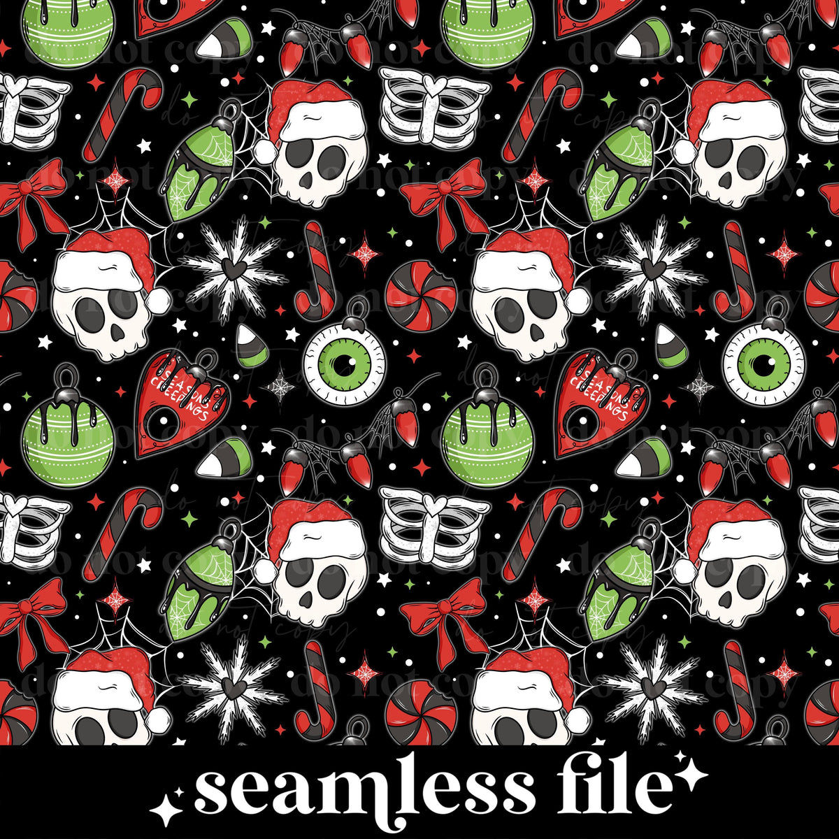 Creepy Christmas Seamless