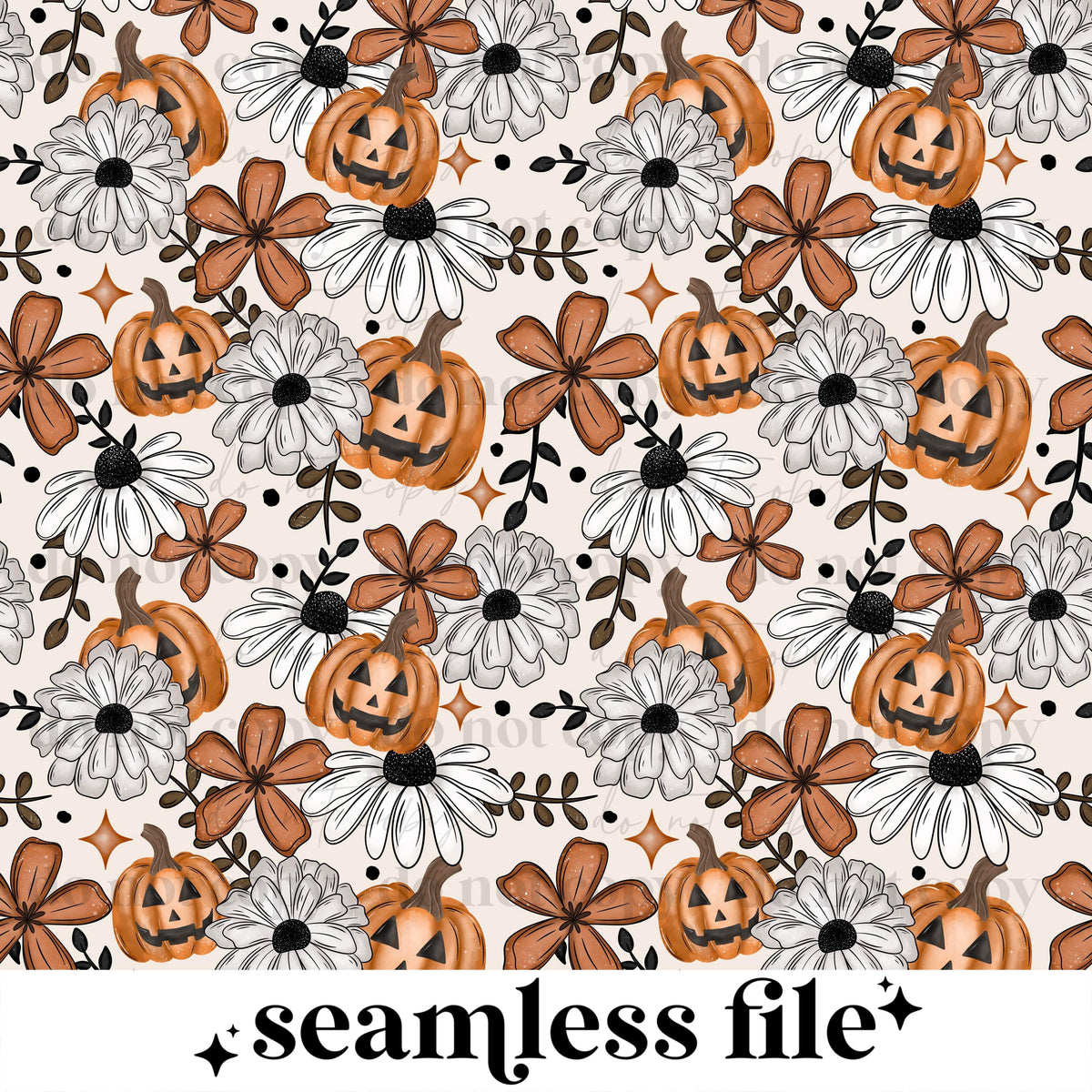 Floral Pumpkin Seamless