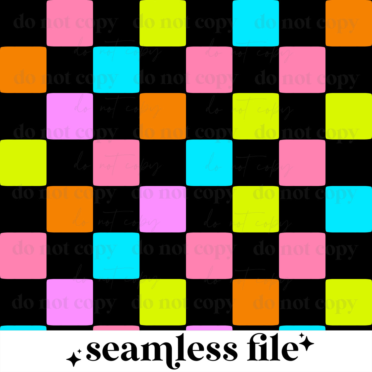 Rainbow Checker Seamless