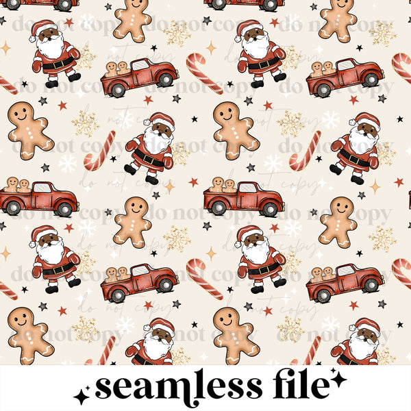 Santa with 2 skin tones Seamless