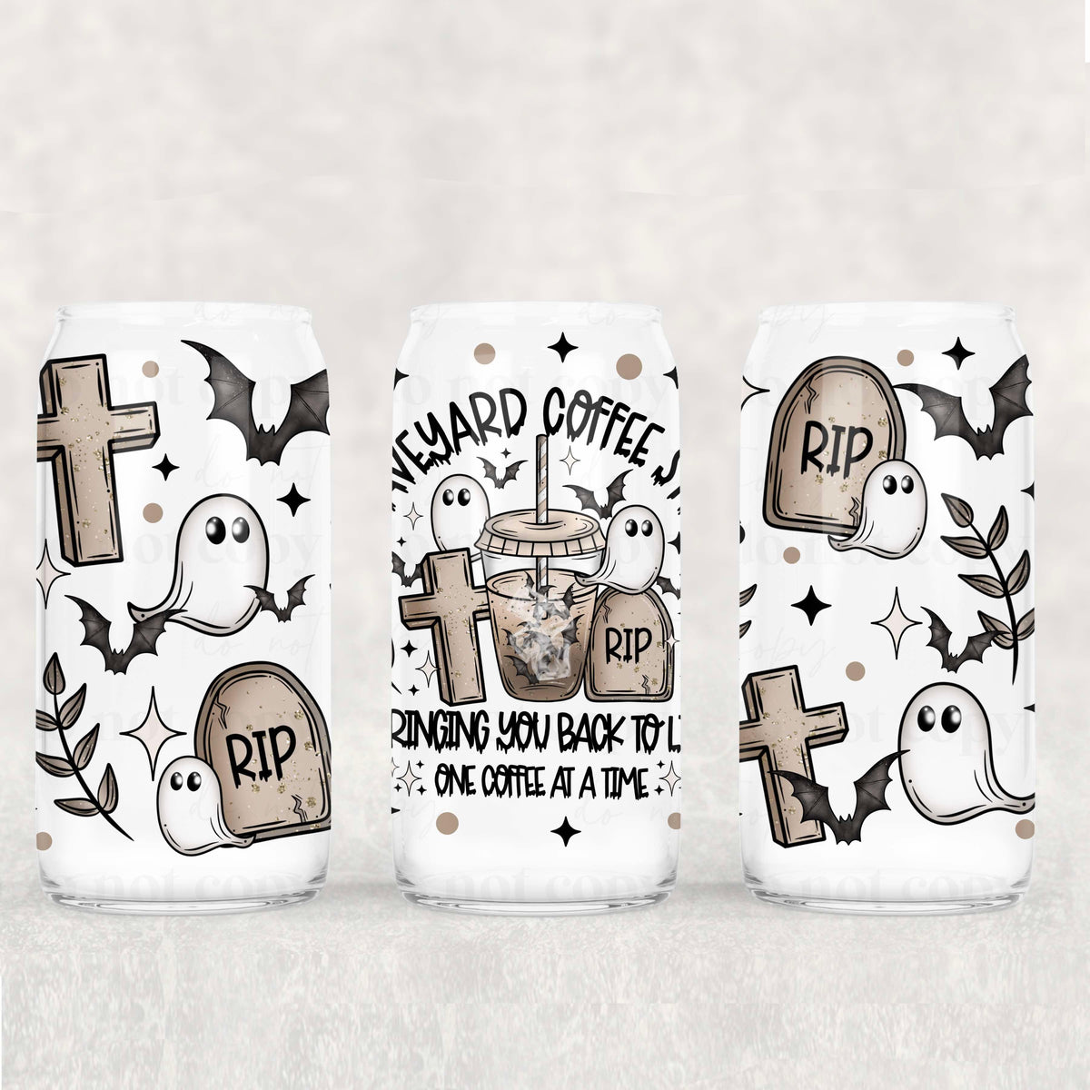 Graveyard Coffee Shop 16oz Glass Wrap