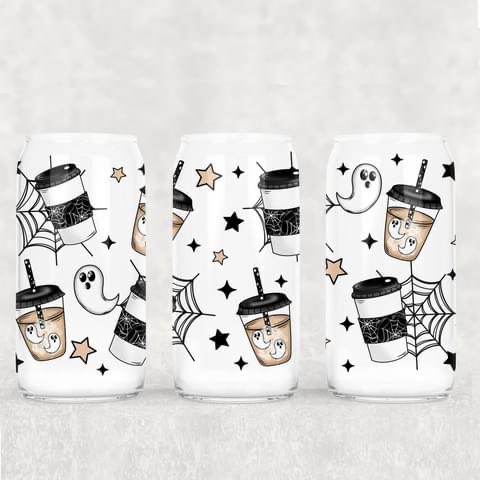 Spooky Coffee 16oz Glass Wrap