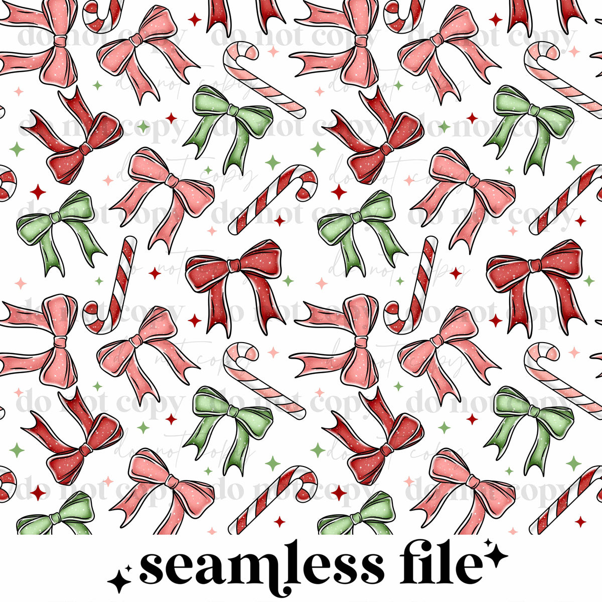 Candy Cane Bows Seamless