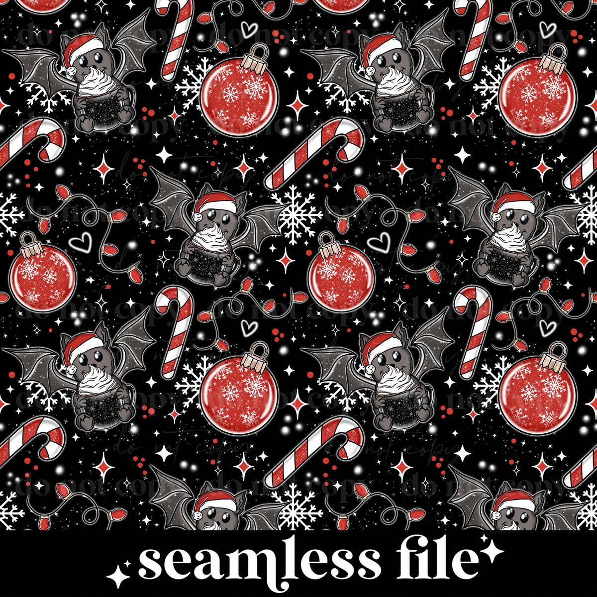 Santa Bat Seamless