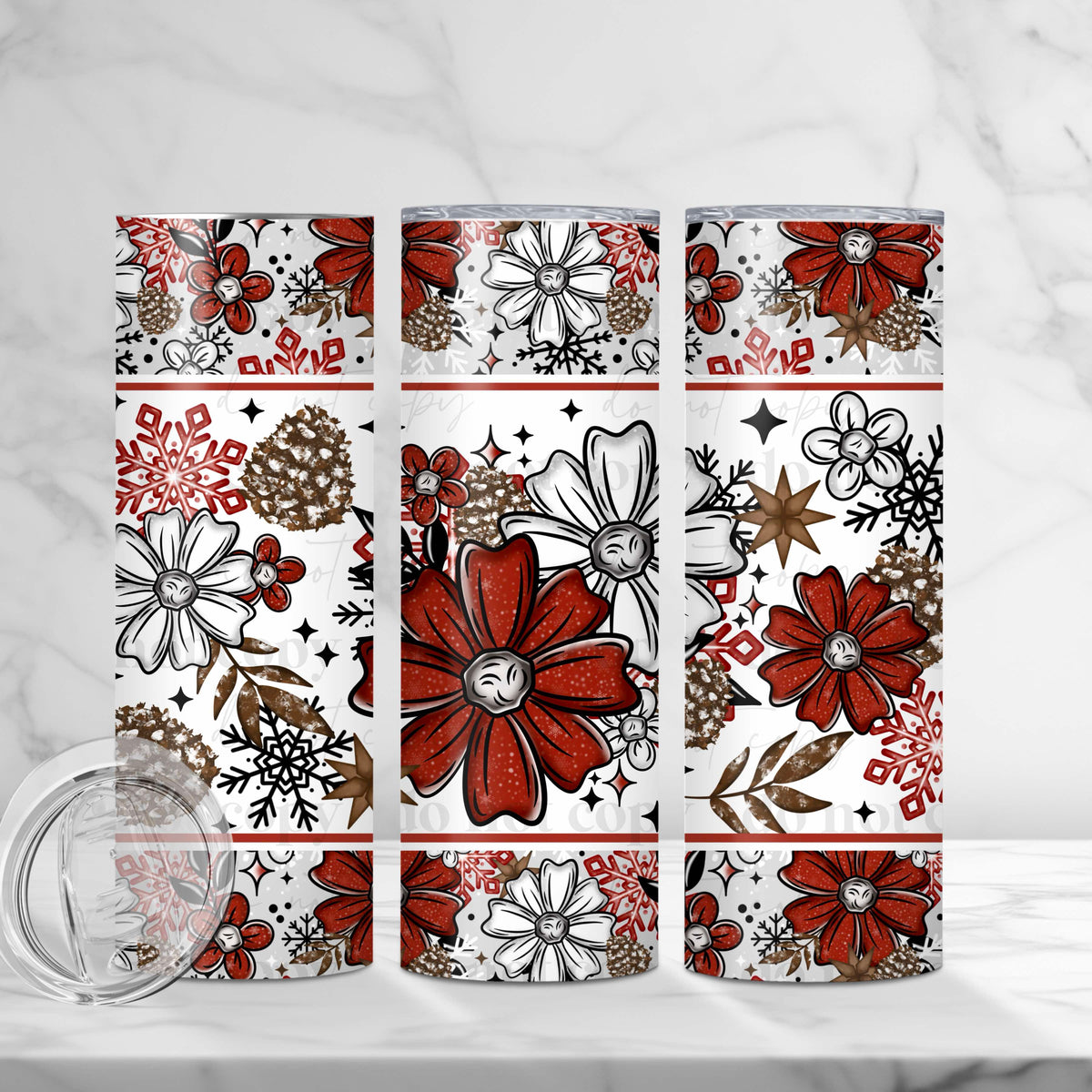 Christmas Florals Tumbler Wrap