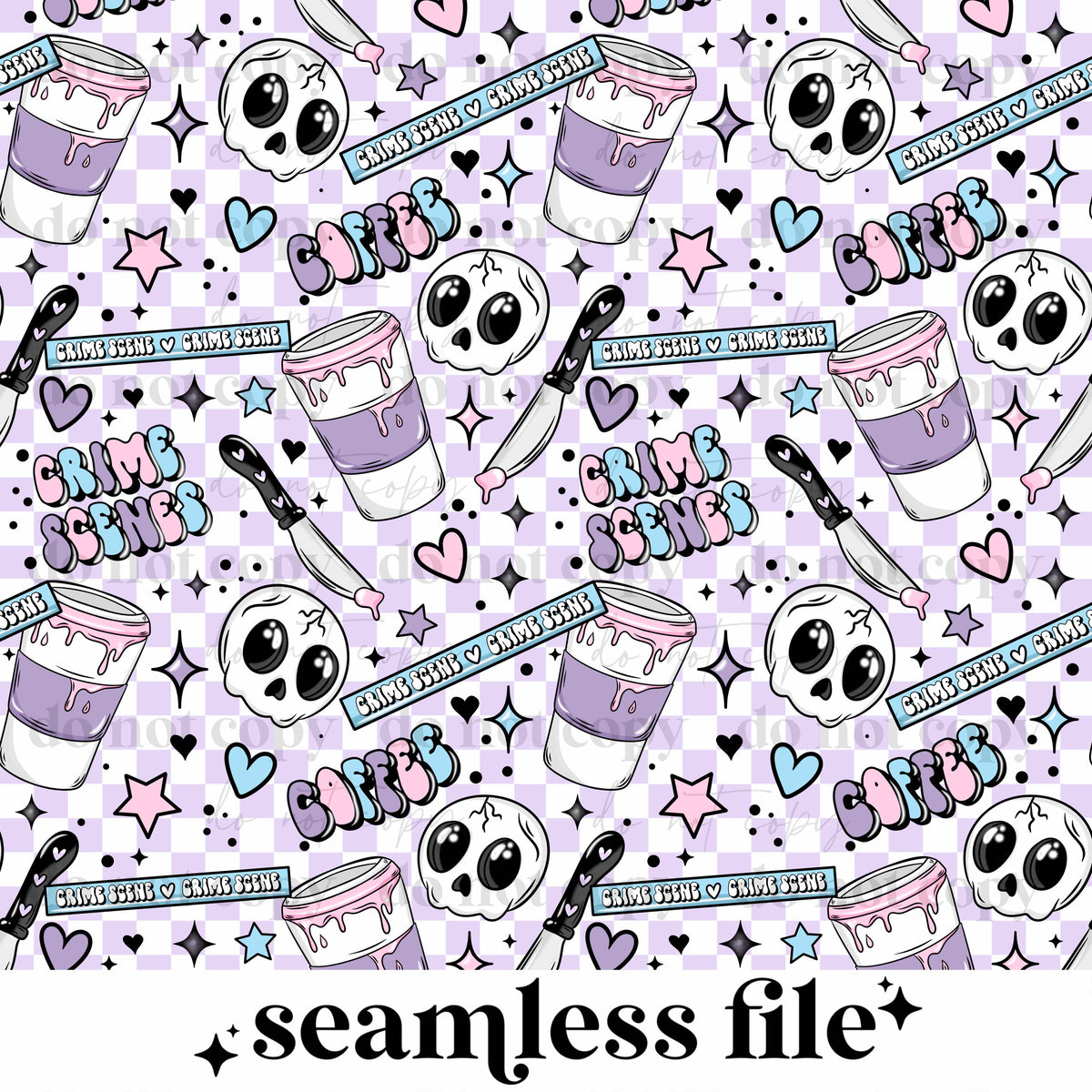 Coffee & Crime Scenes Seamless