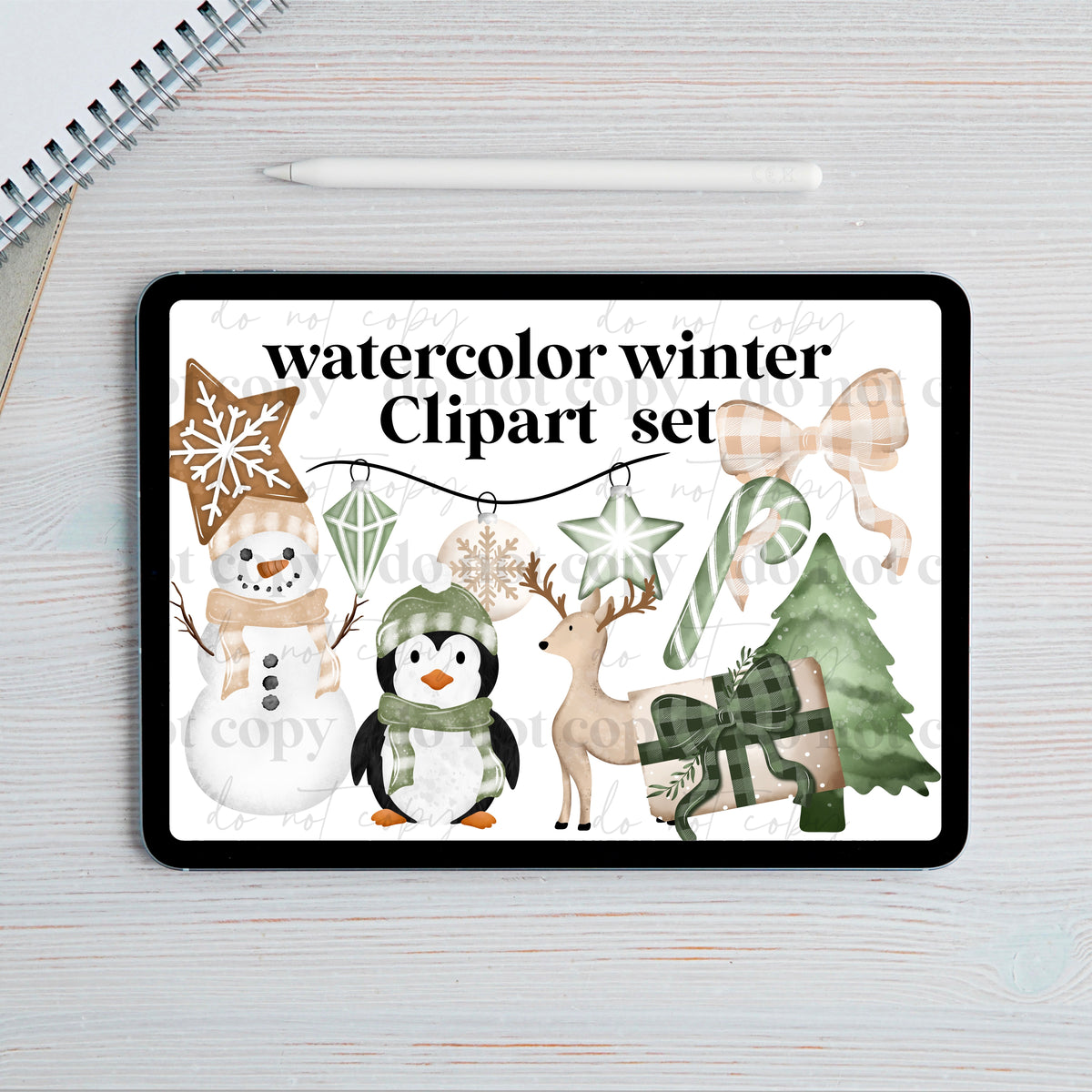 Watercolor Christmas Clipart