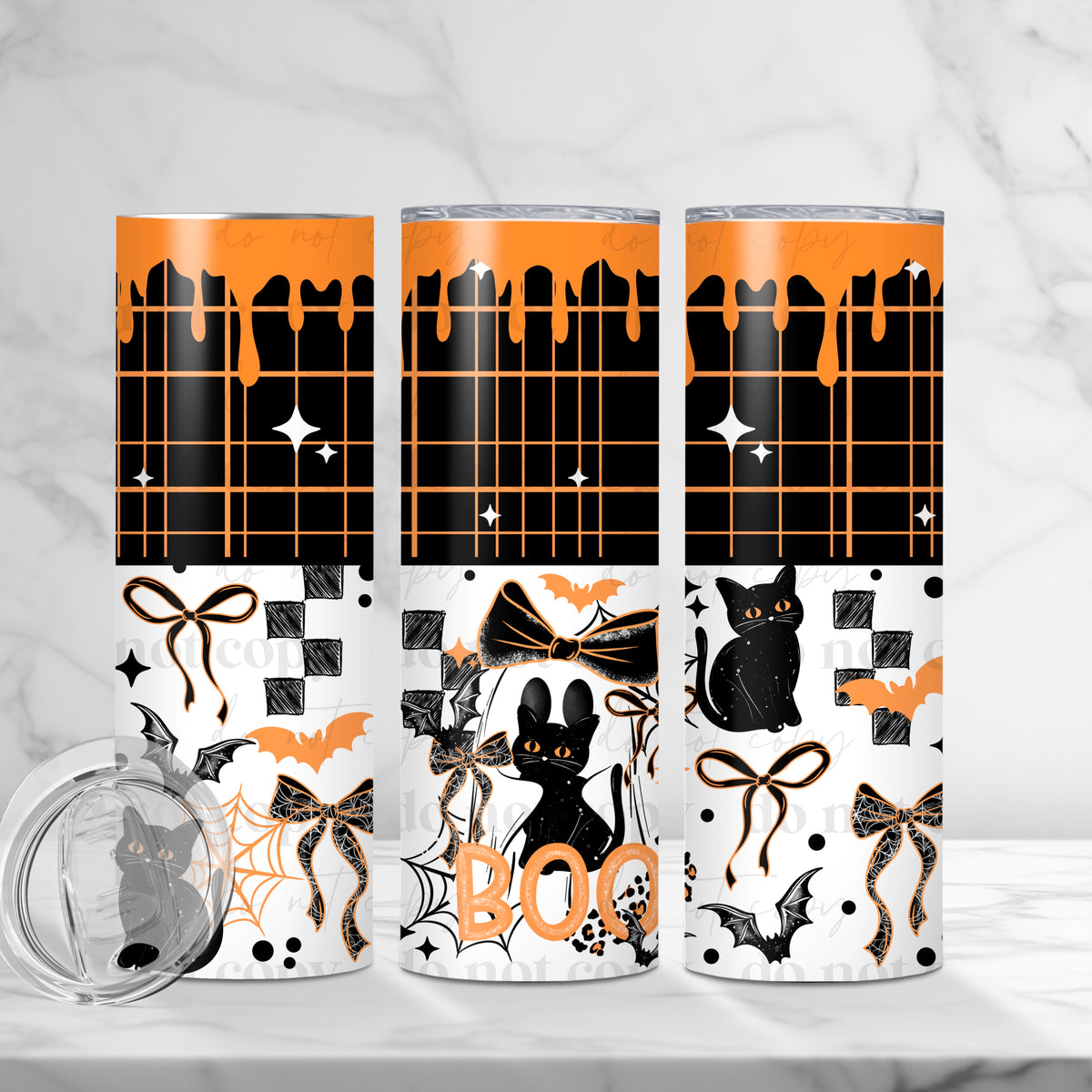 Boo Ghost Cat Tumbler Wrap