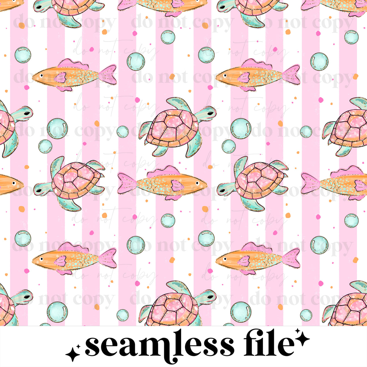Fish and Turtle Seamless