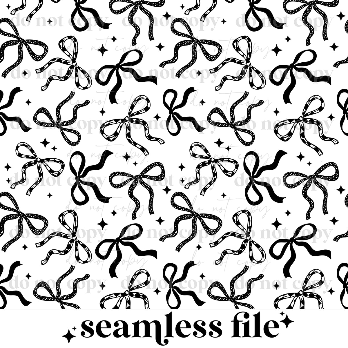 Black On White Bows Seamless