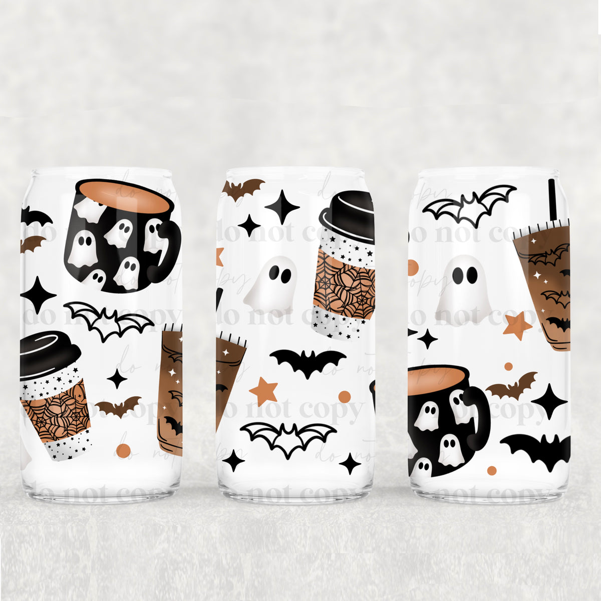 Spooky Coffee 16oz Glass Wrap