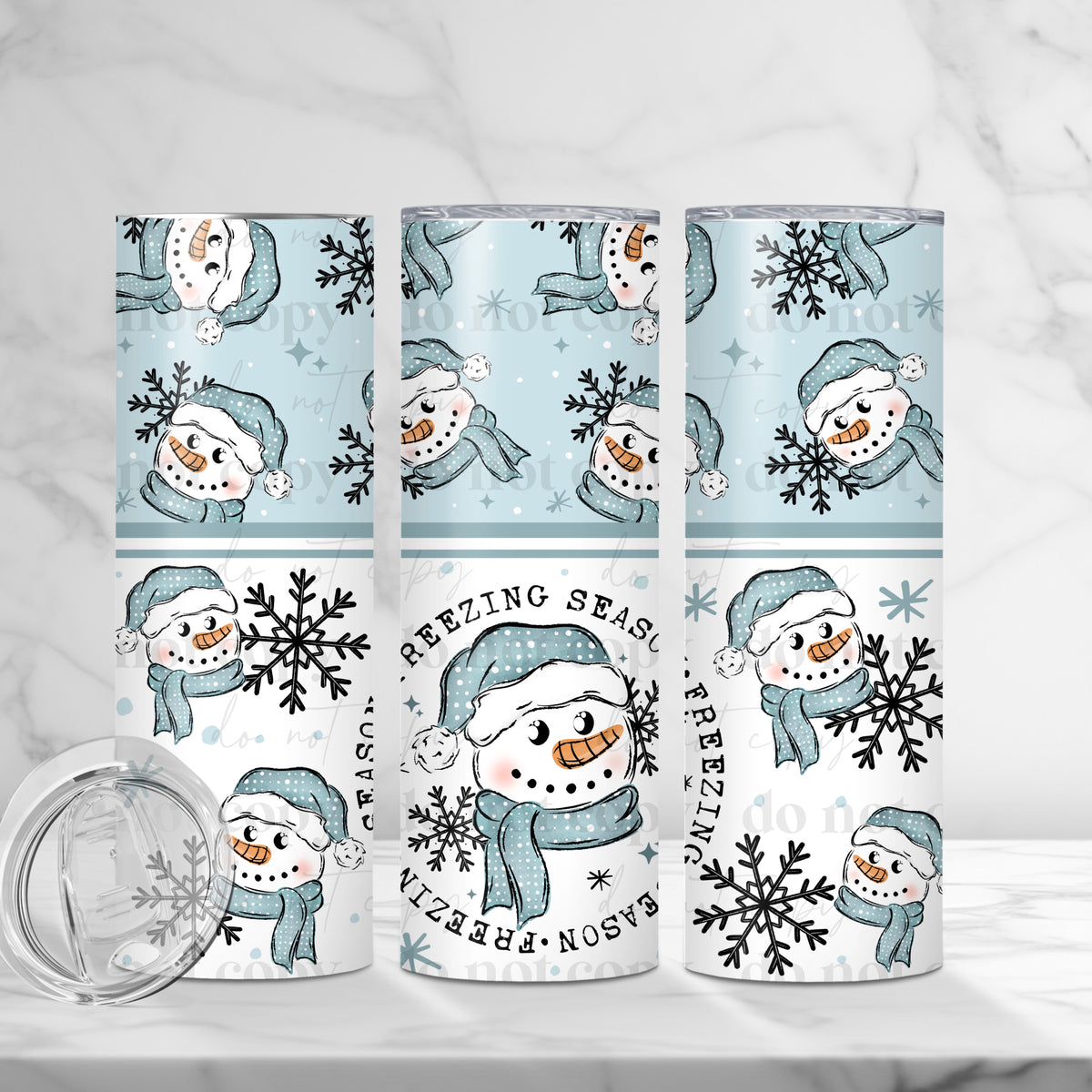 Freezing Season Snowman Tumbler Wrap