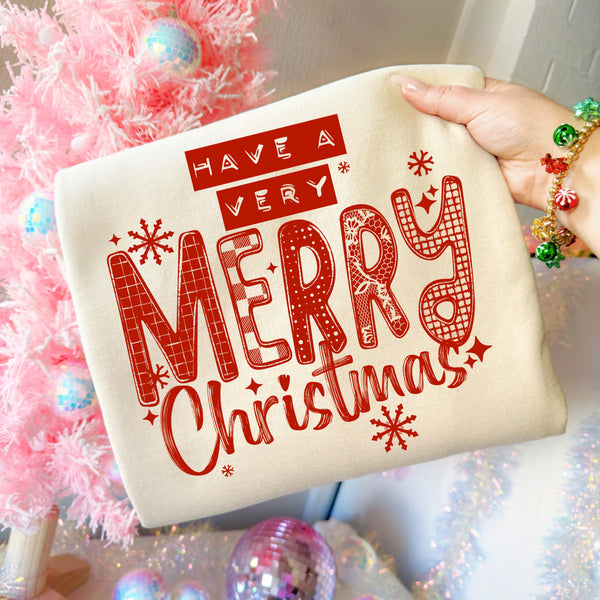 A very Merry Christmas Single Color PNG