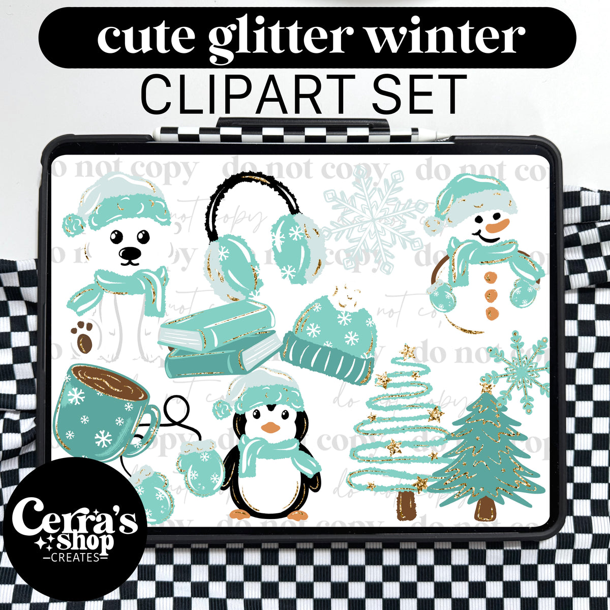 Glitter Simple Winter Clipart set