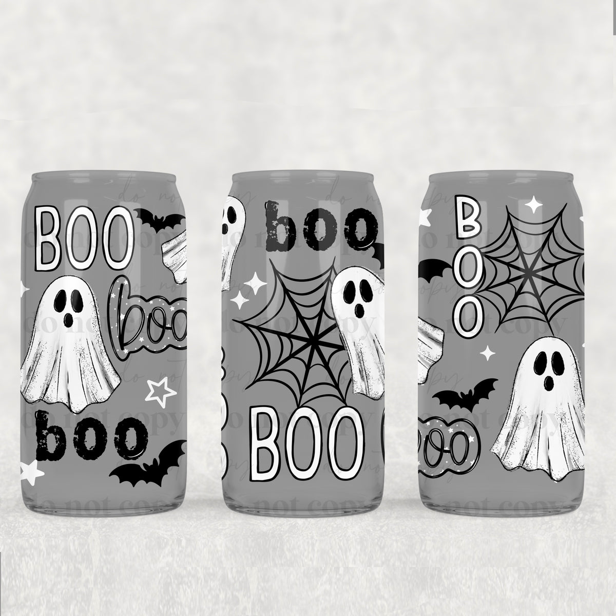 Boo Collage 16oz Glass Wrap