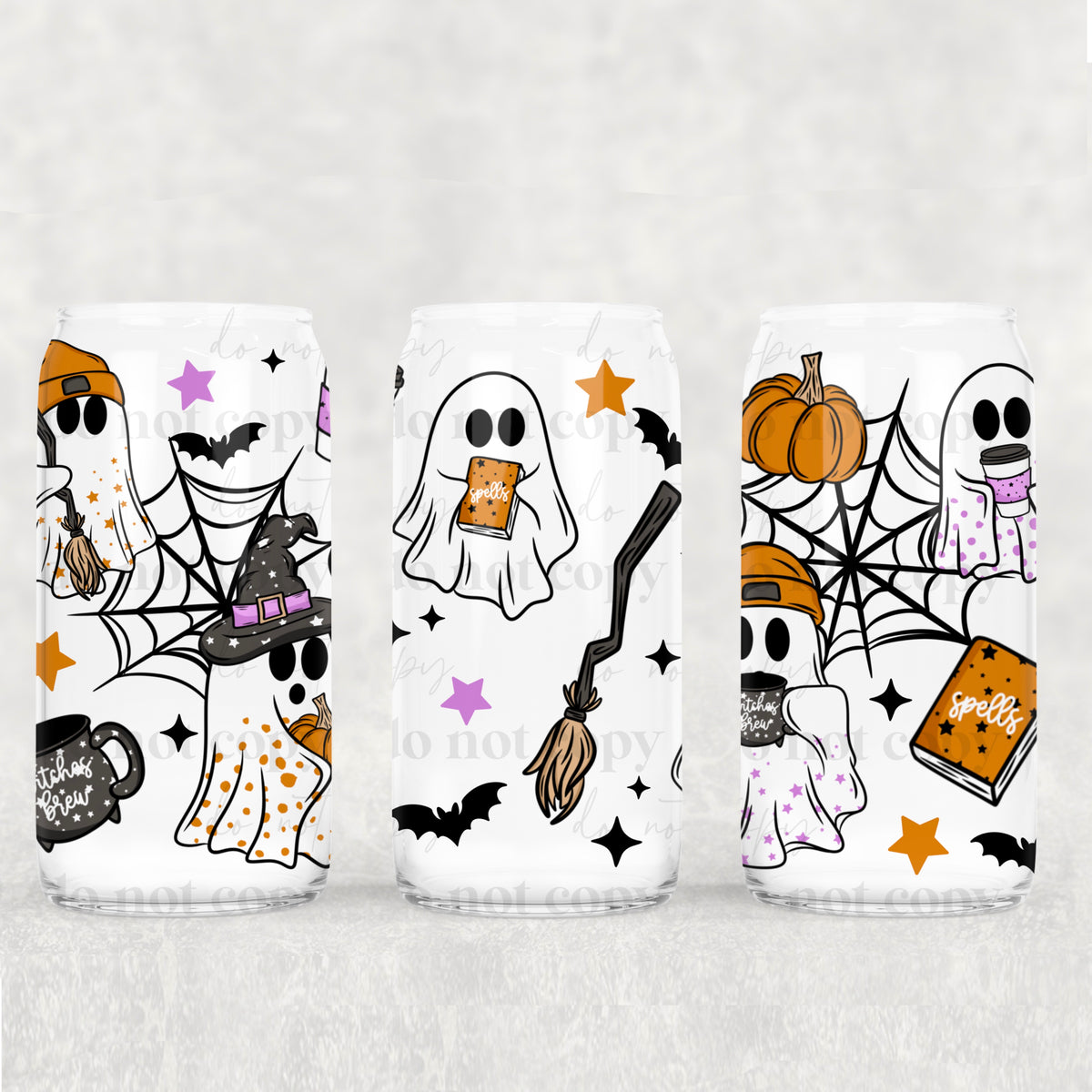 Halloween Ghosts 16oz Glass Wrap