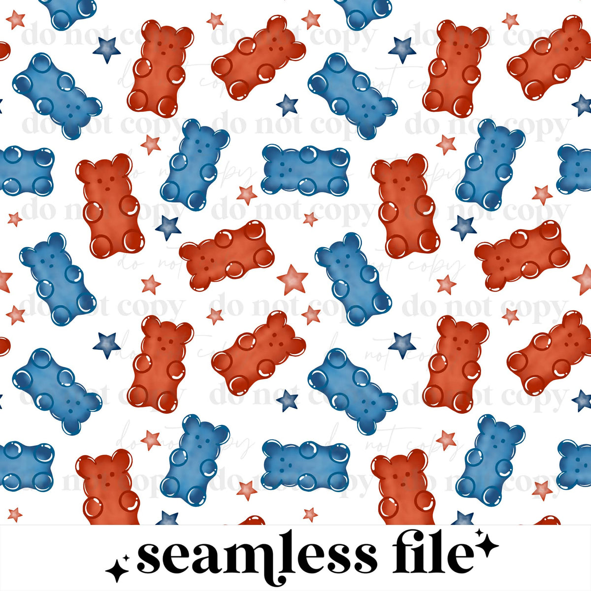 Red & Blue Gummy Bear Seamless