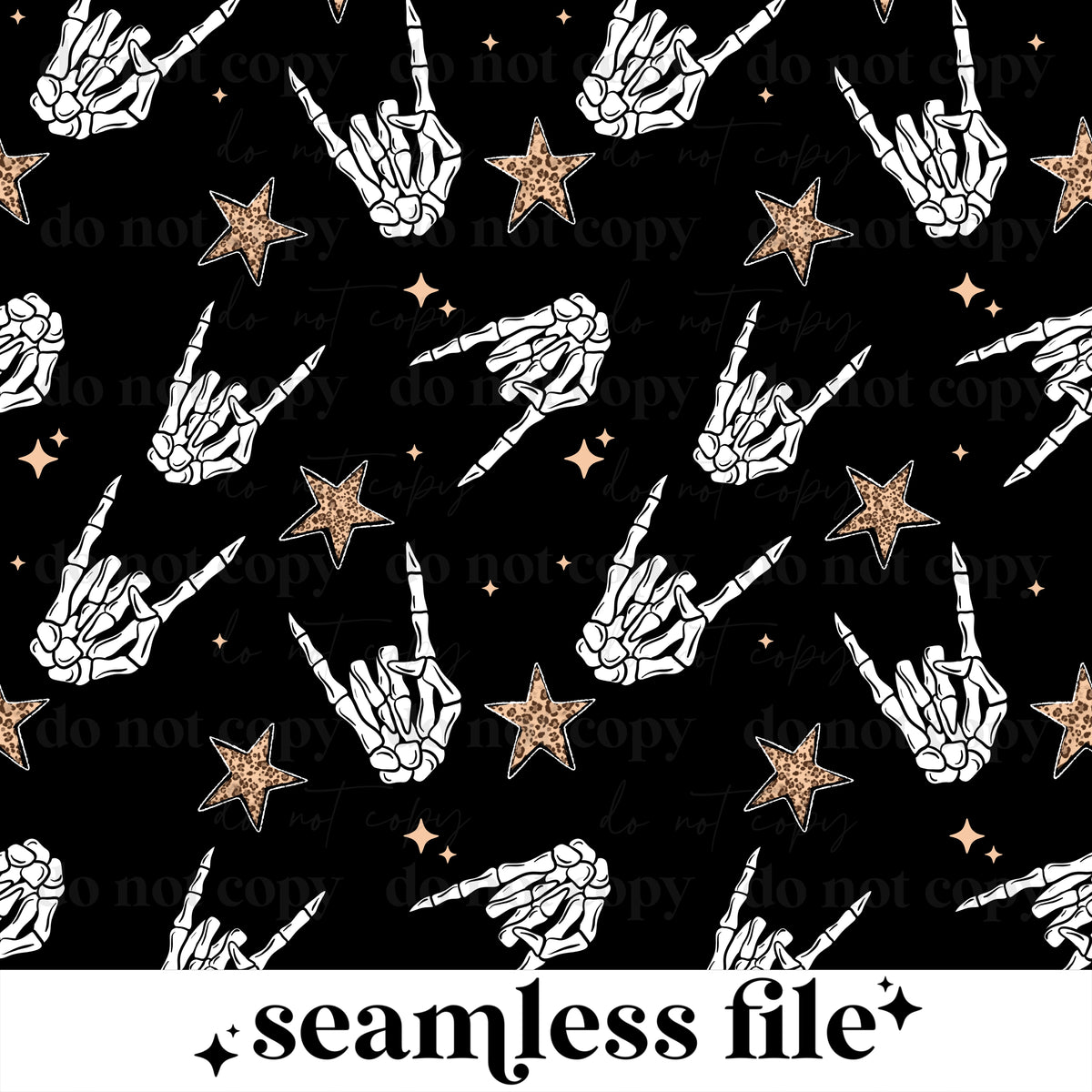 Skellie Hand Stars Seamless