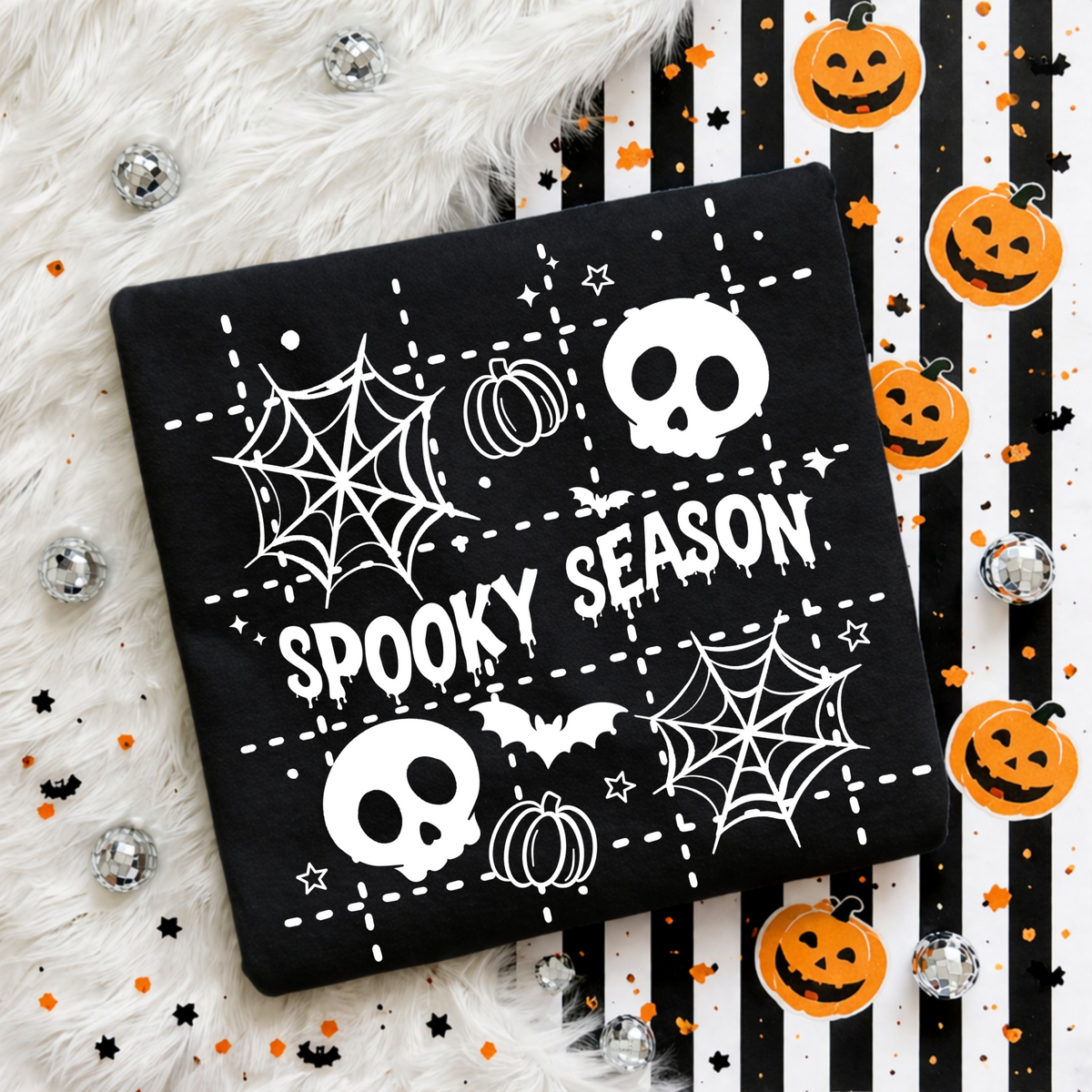 Spooky Season grid Single Color PNG