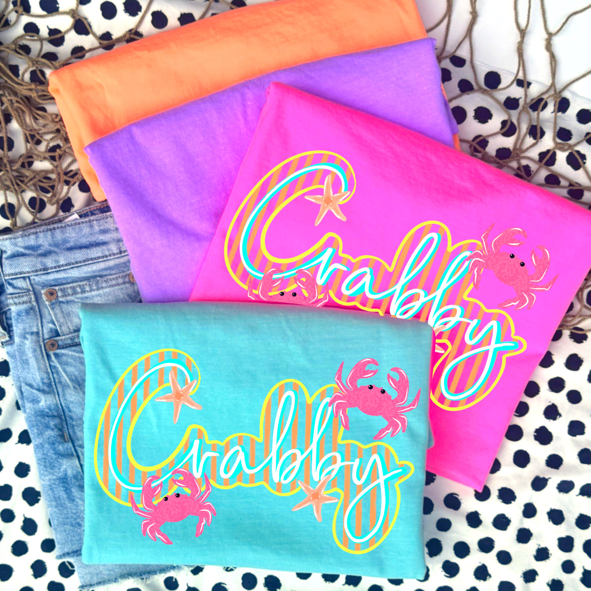 Crabby Cursive Stripes PNG
