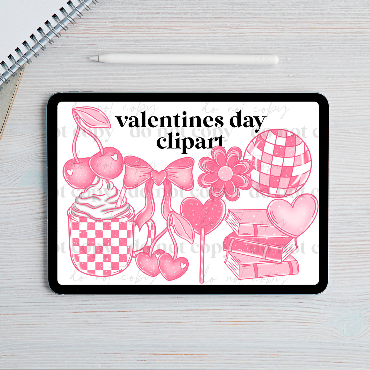 Pink Valentine’s Clipart set