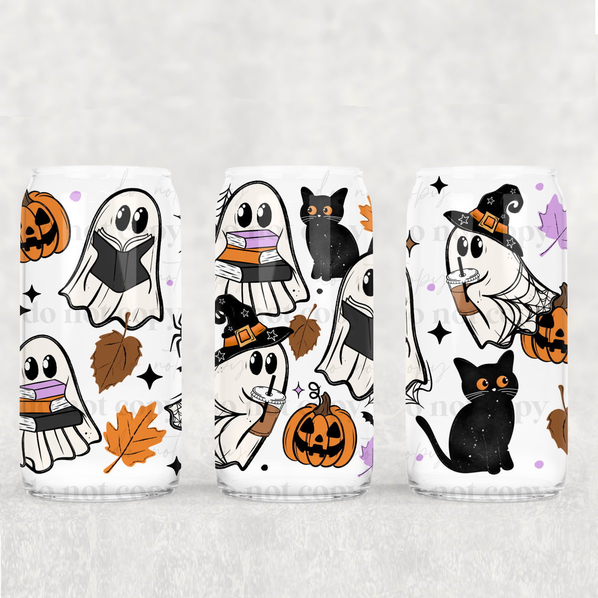 Halloween Ghosties 16oz Glass Wrap