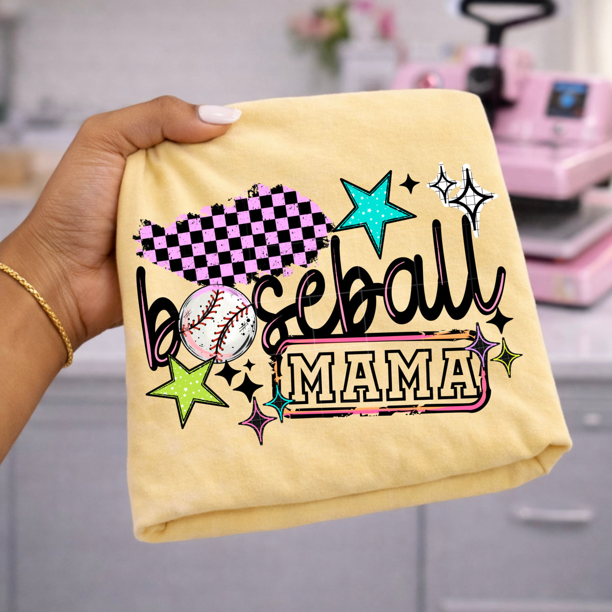 Baseball Mama colorful PNG