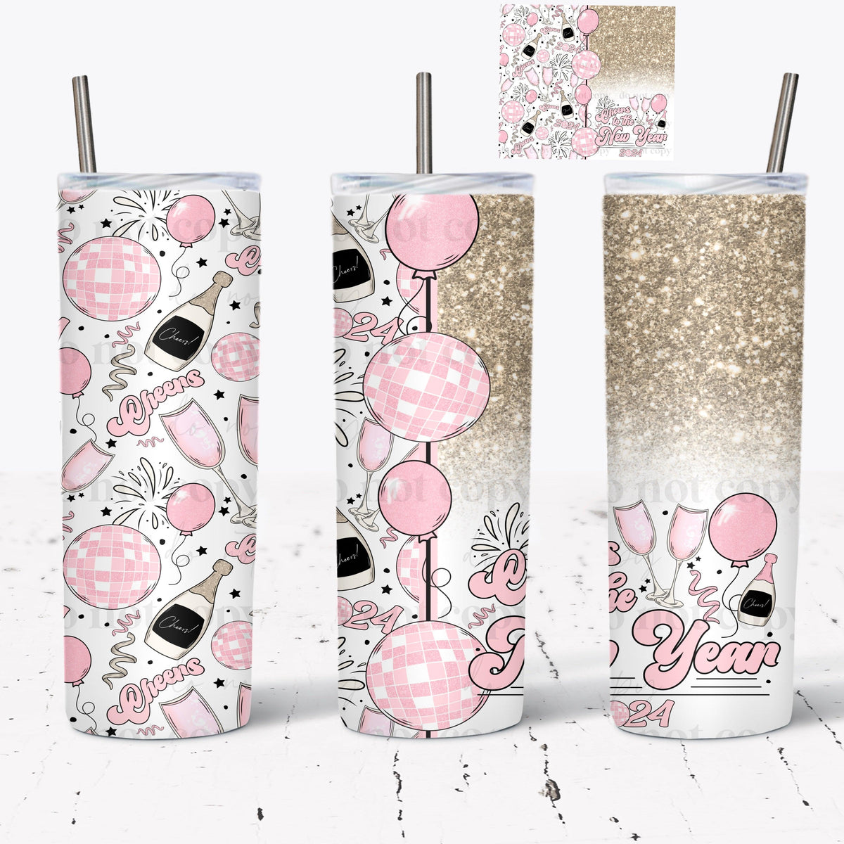 Cheers To The New Year Tumbler Wrap