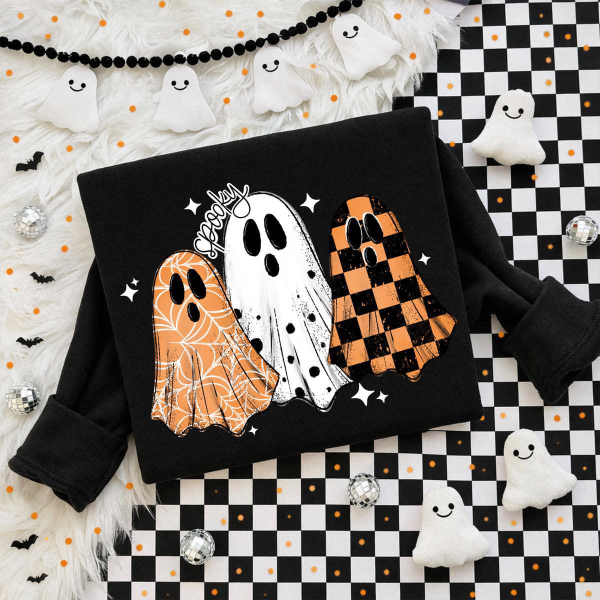 3 Orange Ghosts PNG