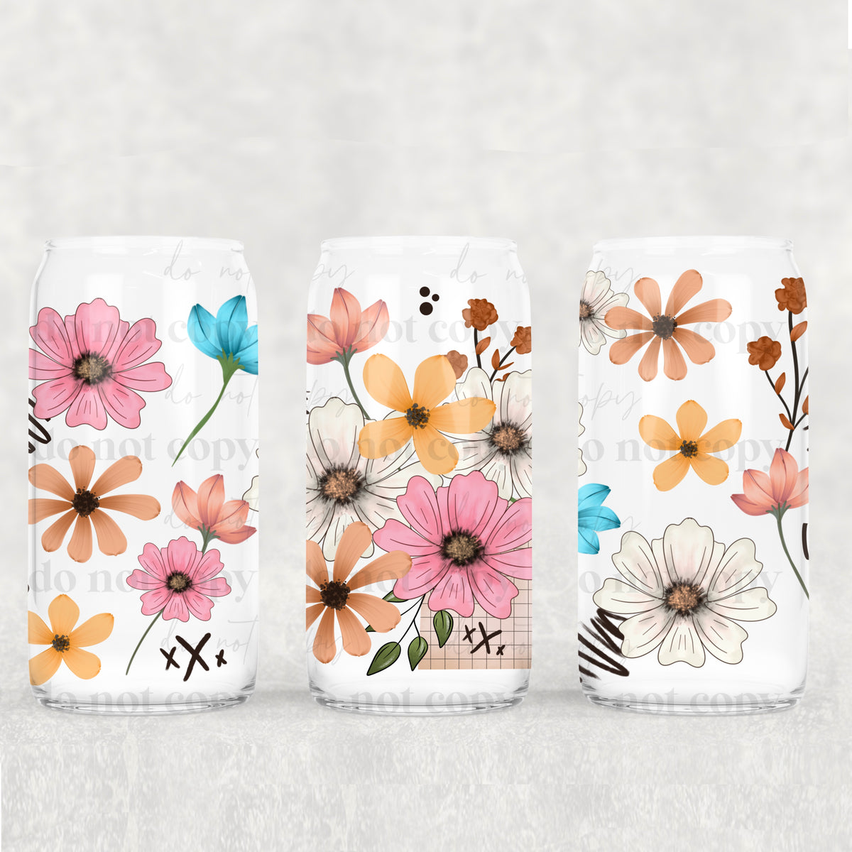 Flower Cluster 16oz Glass Wrap