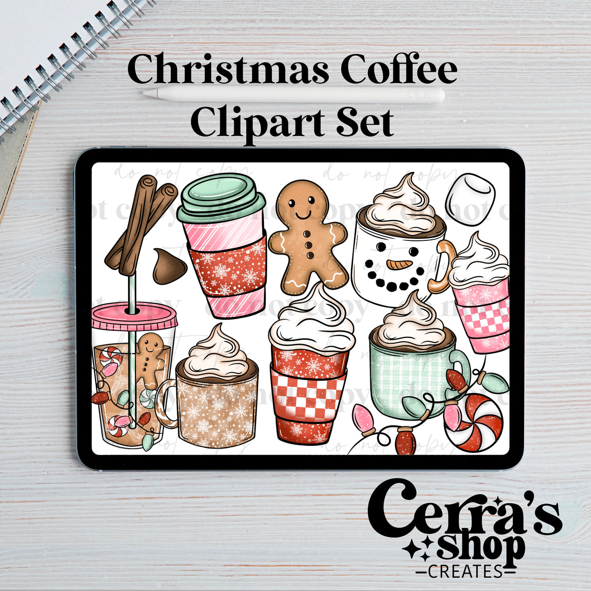 Christmas Coffee Clipart set