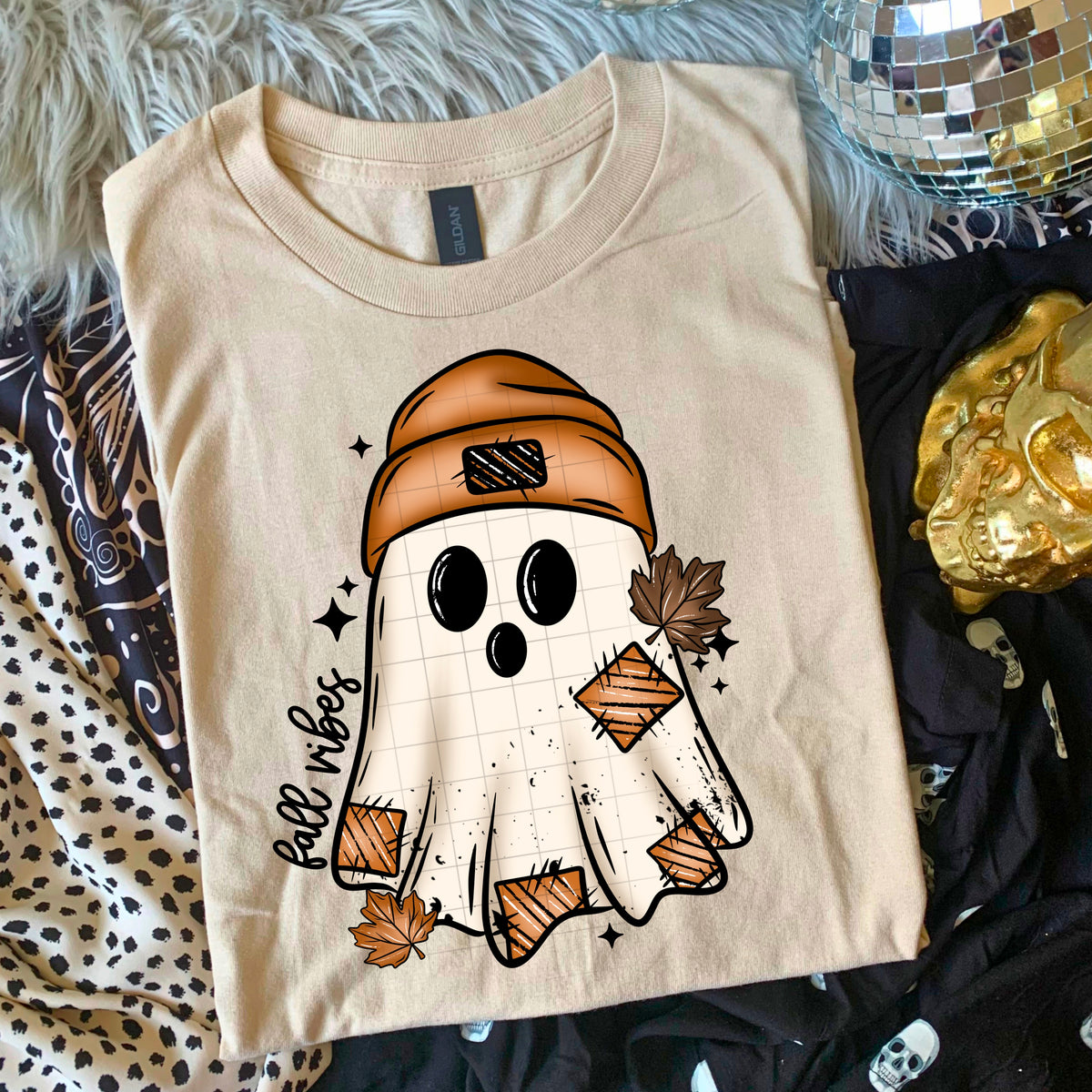 Fall Vibes Ghost PNG