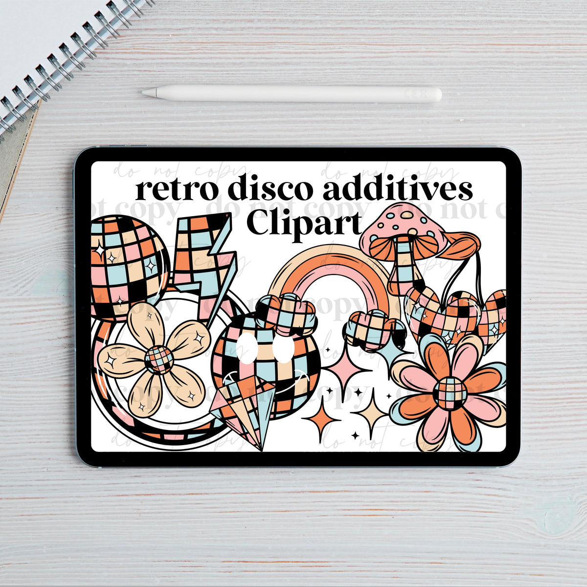 Retro disco Clipart set