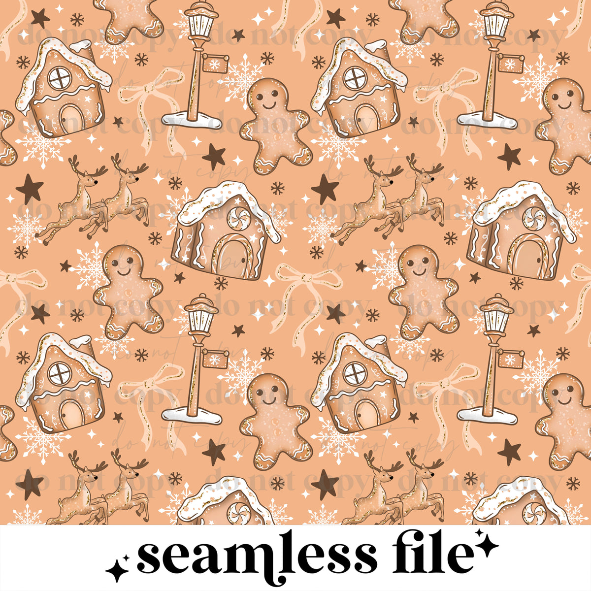 North Pole Gingerbread tan Seamless