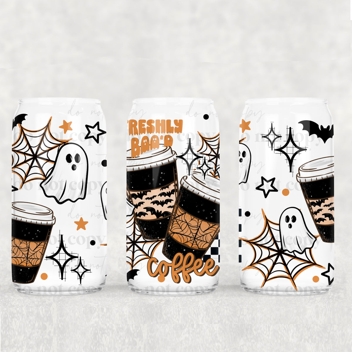 Freshly Boo’d Coffee 16oz Glass Wrap
