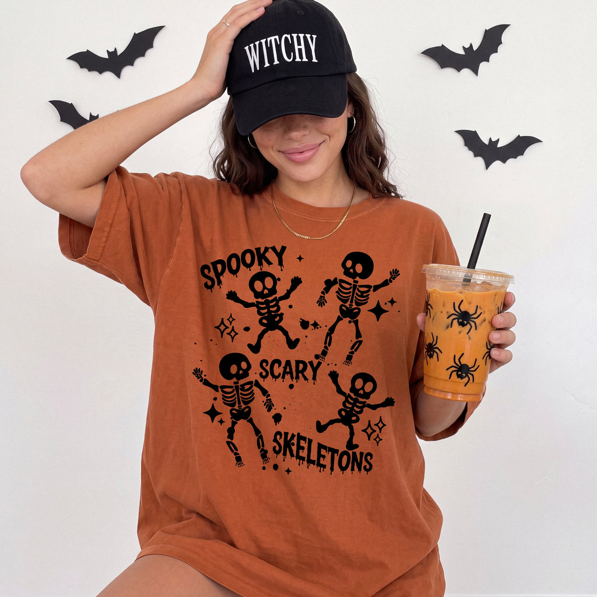 Spooky Scary Skeletons Single Color PNG