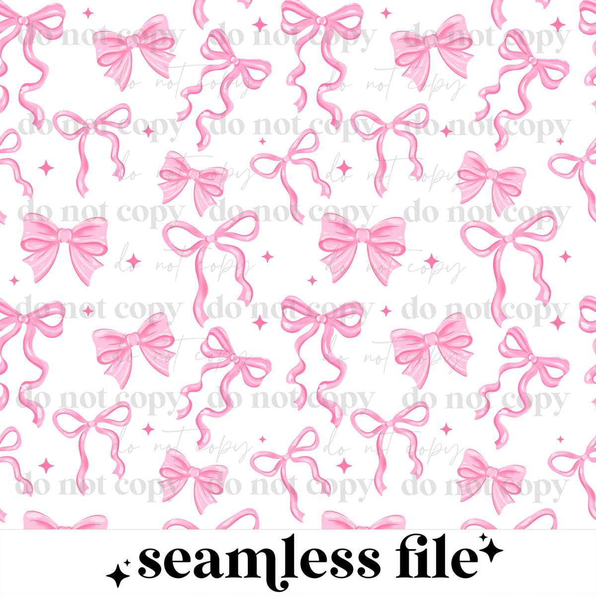 Pink Bows White Background Seamless
