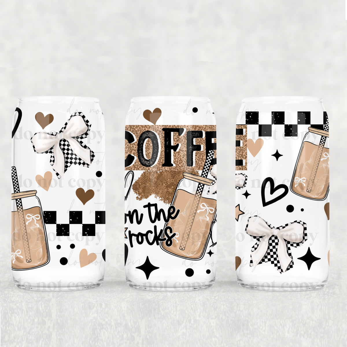 Coffee on the rocks 16oz Glass Wrap