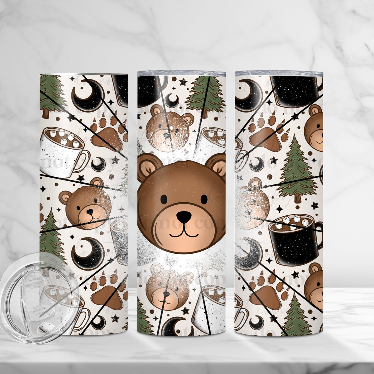 Bear and mugs camping Wrap